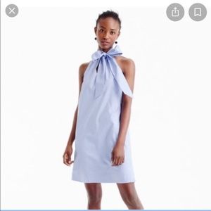 NWT J.Crew Blue Oxford Bow Dress Size 16